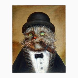 Igor Maikov, Golden Cat, 2023, Oil on Canvas