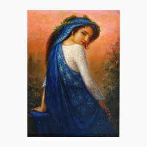 Igor Maikov, Blue Cloak, 2011, Oil on Hardboard