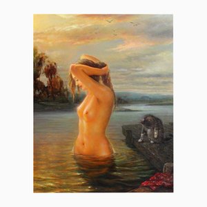 Igor Maikov, Swimming at Sunset, 2005, Oil on Canvas
