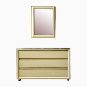 Italian Chest of Drawers with Mirror, 1970s, Set of 2