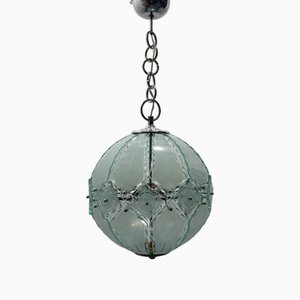 Lámpara colgante grande de vidrio biselado atribuida a Zero Quattro Fontana Arte, años 70
