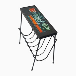 Table d'Appoint avec Porte-Revues attribuée à Juliette Belarti