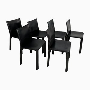 Cab 412 Chairs attributed to Mario Bellini for Cassina, Set of 6