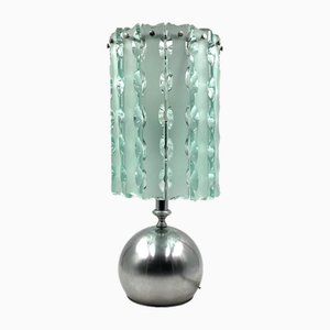 Lampe de Bureau en Verre Moulé par Max Ingrand pour Fontana Arte, Italie, 1970