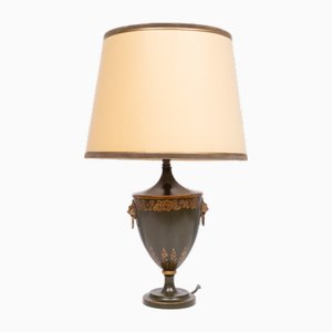 Grün lackierte Tôle Tischlampe aus Metall, Frankreich, 1960er