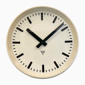 Large Industrial Bakelite Factory Wall Clock from Pragotron, 1960s