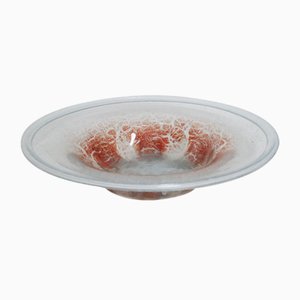 Large Bauhaus Art Deco Glass Bowl by Karl Wiedmann for WMF Ikora, 1930s
