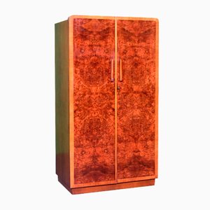 Vintage Art Deco Double Wardrobe with Shelves and Hanging Rail, 1970s