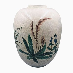 Vintage Craquelure Ceramic Vase by Fridegart Glatzle for Karlsruhe Majolika, 1980s