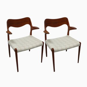Set of Model 55 Chair by Niels Otto Møller from J.L. Møllers, Denmark, 1960s