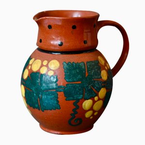 Krug mit Weintrauben aus glasiertem Steingut, 1890er