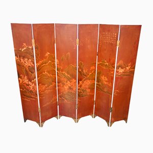 Japanese Lacquer Screen with Six Leaves