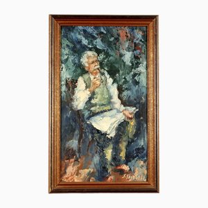Salvatore Sportelli, Figure, Oil Painting, Framed