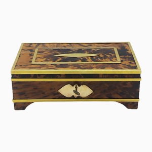 Briar and Brass Jewellery Box, Italy, 1950s