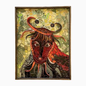 Tove Gronningsaeter, Mosaic Portrait of Mystery Dragon, 1976, Glass & Copper