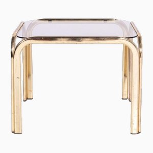 Low Gold Coffee Table with Glass Top