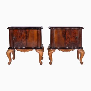 Tables de Chevet Antiques en Bois, Set de 2
