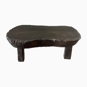Small Asian Wooden Coffee Table with Kidney-Shaped Top