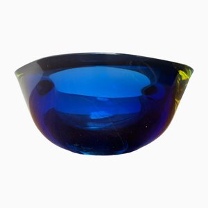 Vintage Sommerso Glass Bowl, 1970s
