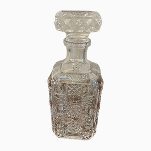 Decanter antico in vetro tagliato edoardiano, inizio 1900