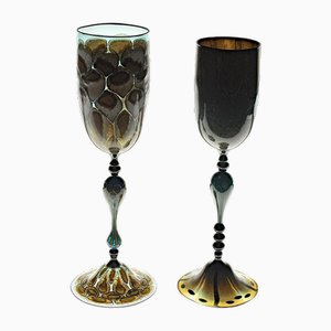 Turtoise Murano Glas Kelche von Pauly & Co., 2er Set