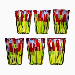 Murano Glass Tumblers by Silvio Piattelli, Set of 6