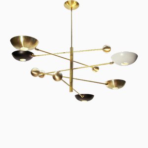 Lustre Orbitale en Laiton par Silvio Piattelli