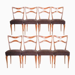 Silla de comedor Armonia de nogal de Silvio Piattelli. Juego de 8