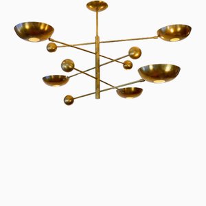 Orbitale Brass Chandelier by Silvio Piattelli
