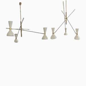Adjustable Three-Arm Chandelier by Silvio Piattelli
