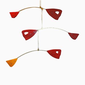 Cinetico Murano Glas Messing Mobiler Kronleuchter von Silvio Piattelli