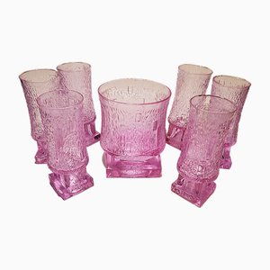 Ice Bucket and 6 Glasses in Murano Glass Alexandrite, Italy, 1960s, Set of 7