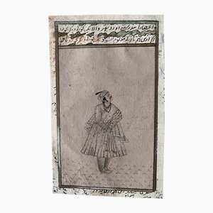 Indian Artist, Mongolian Portrait, Original Drawing on Paper, 19th Century