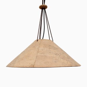 Large Cork Hanging Lamp by Willhelm Zanoth and Ingo Maurer for Design M, 1970s