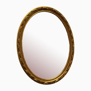 Large Decorative Gilt Oval Mirror, 1960s