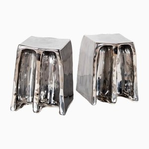 Chouchou Stool in Silver by Lorenzo Zanovello for Pulpo