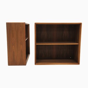 Chevet Tables in Walnut Facett by Bertil Fridhagenfor Bodafors, Sweden, 1960s, Set of 2