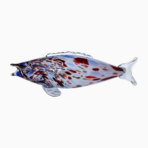 Grande Sculpture Poisson Mid-Century en Verre de Murano, 1970s