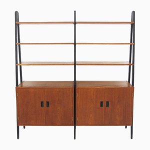 Skandinavisches Doppeltes Bücherregal aus Teak, Schweden, 1950er