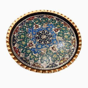 Handmade Floral Design Copper Tray