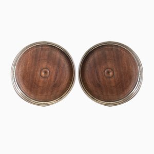 Dutch Silver Wine Bottle Coasters, Set of 2