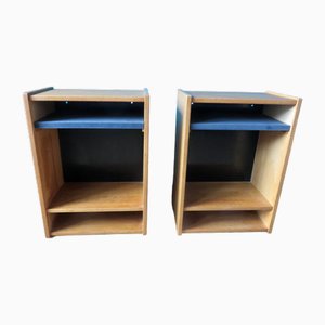 Wall-Mounted Elm Bedside Tables, Denmark, 1980s, Set of 2