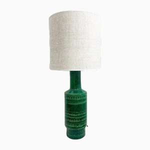 Mid-Century Bitossi Ceramic Green Table Lamp attributed to Bitossi for Bitossi, Italy, 1960s