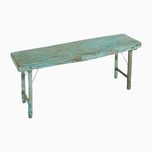 Consolle Wabi Sabi vintage turchese consumato, anni '40