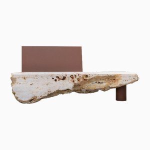 Banc en Pierre Meulière par Frédéric Saulou