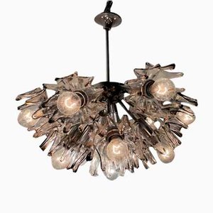 Grand Lustre Mid-Century Moderne en Verre de Murano, 1970s