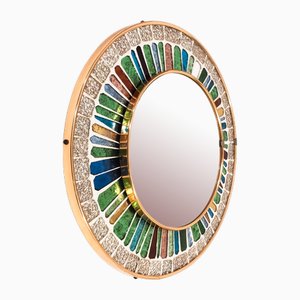 Spanish Artistic Mirror with Glass Mosaic, 1960s