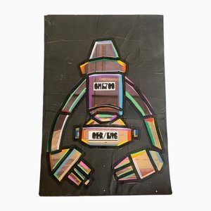 Renato Volpini, Useless Machine, Collage and Tempera, 1970s