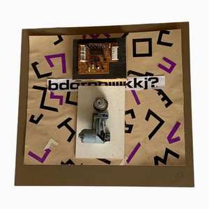 Renato Volpini, Collage mit elektronischen Teilen, 1960er, Mixed Media on Board