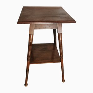 Vintage Art Nouveau Side Table in Oak